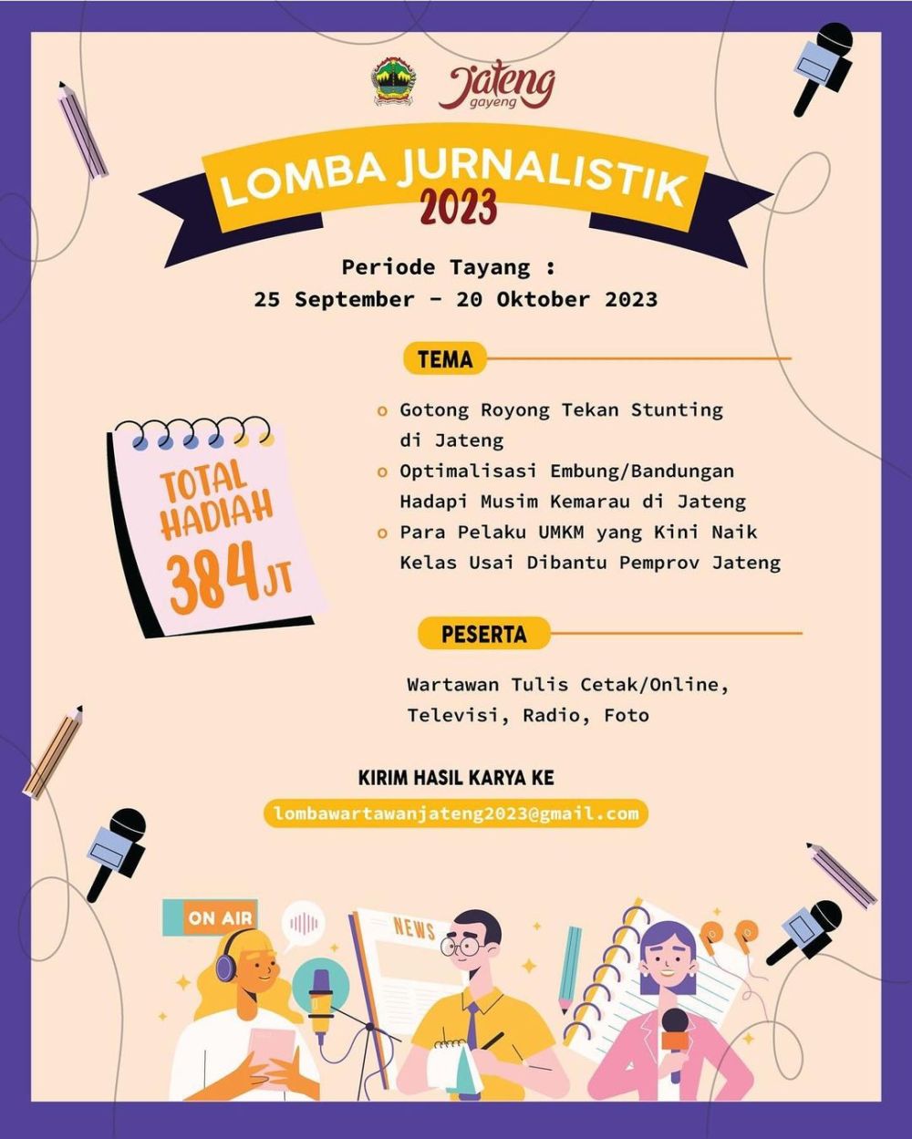 Lomba Jurnalistik Jawa Tengah 2023: Ajak Jurnalis Berkreasi dalam Menciptakan Informasi Bermakna