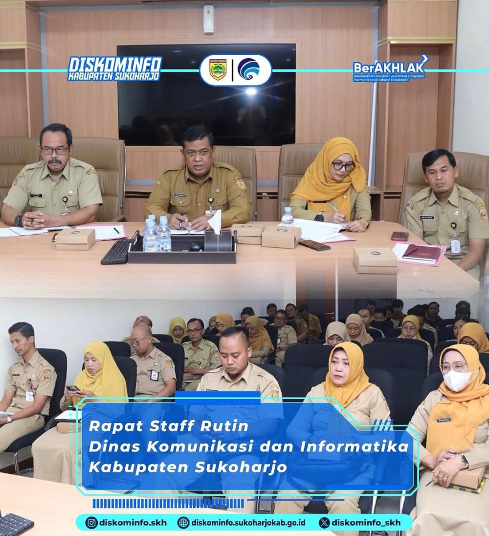 Rapat Staf Bulan Oktober: Evaluasi dan Persiapan Agenda Strategis Dinas Kominfo Sukoharjo
