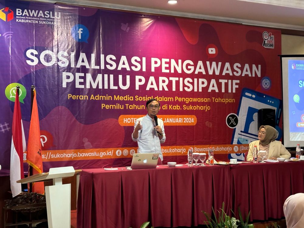 Bawaslu Sukoharjo Gelar Sosialisasi Pengawasan Pemilu Partisipatif Media Sosial