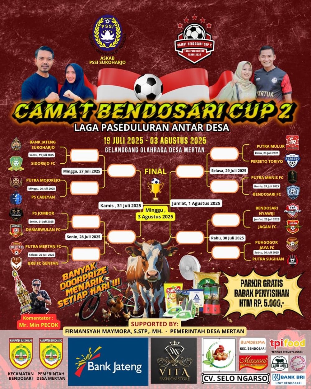 Camat Bendosari Cup 2, Laga Sepak Bola Antar Desa