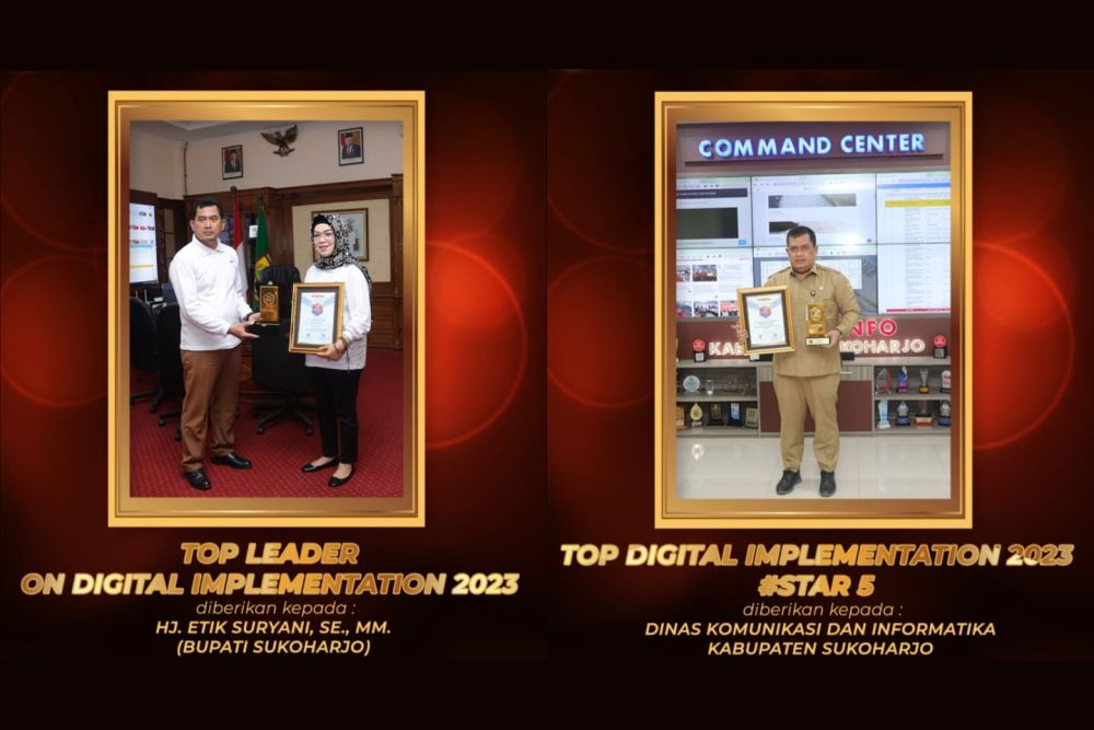 Pemerintah Kabupaten Sukoharjo Raih Penghargaan TOP DIGITAL AWARDS 2023