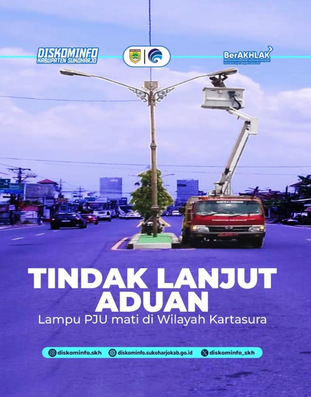 Lampu PJU di Wilayah Kartasura Kembali Menyala, Diskominfo Sukoharjo Ajak Masyarakat Aktif Melapor