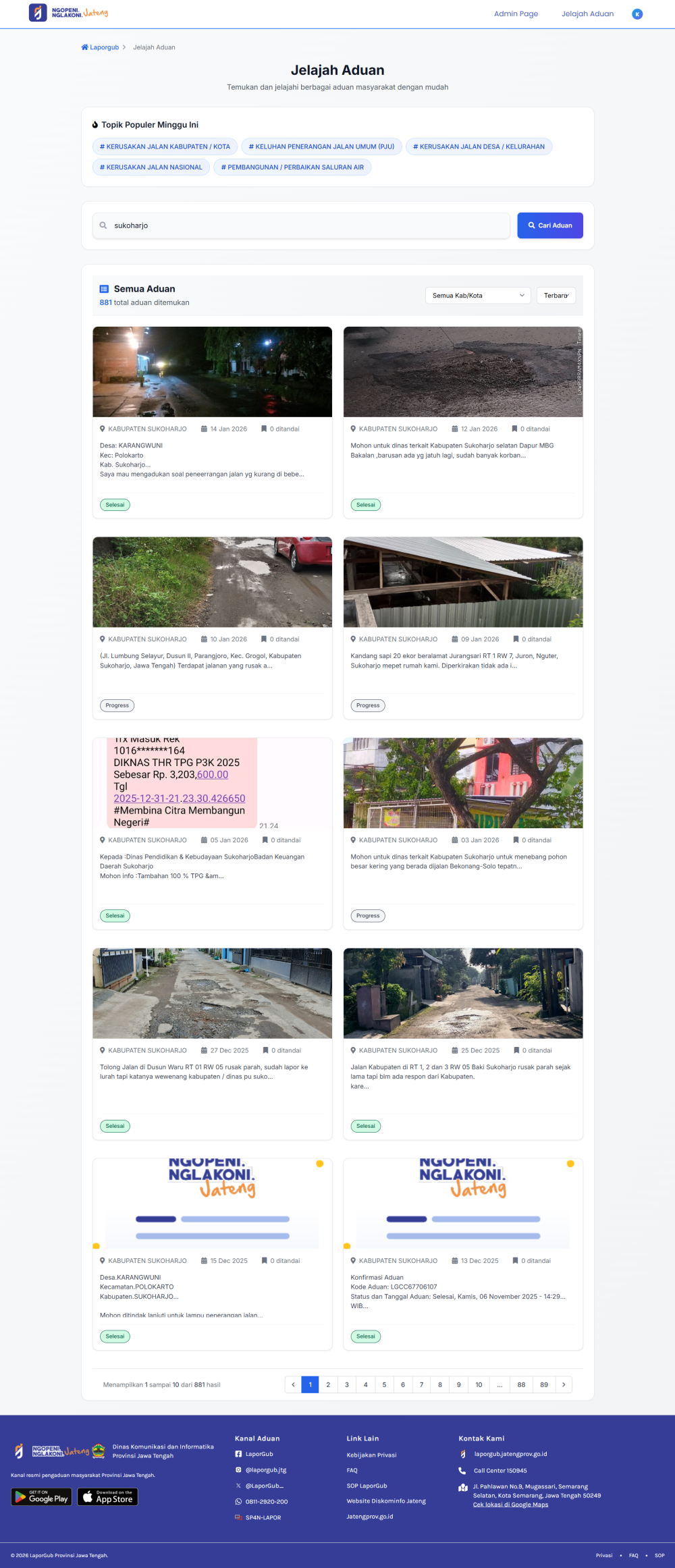 Jelajahi Aduan Sukoharjo di LaporGub, Berikut Fungsinya